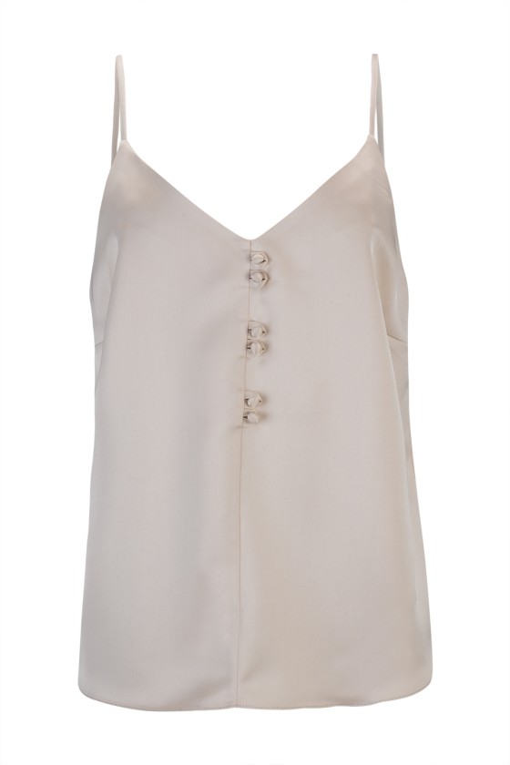 Strap top with lined buttons
