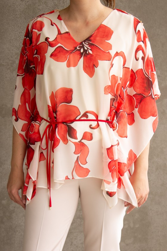 Poncho-style blouse