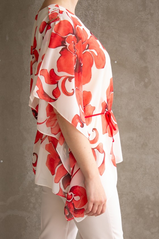 Poncho-style blouse
