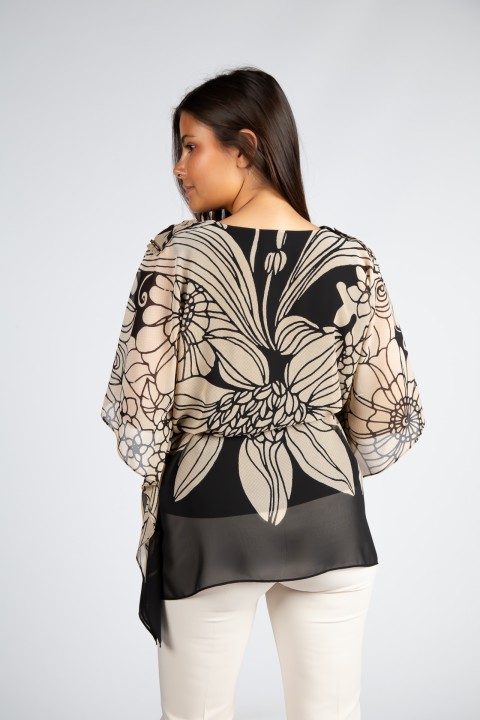 Poncho-style blouse