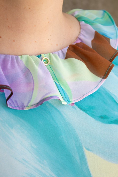 Top sem mangas com folho