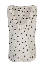 Sleeveless top with ruffle