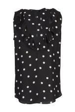 Sleeveless top with ruffle