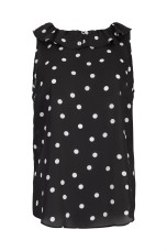 Sleeveless top with ruffle