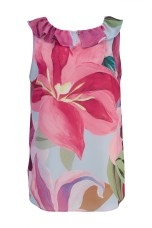 Sleeveless top with ruffle