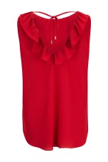 Sleeveless top with ruffle