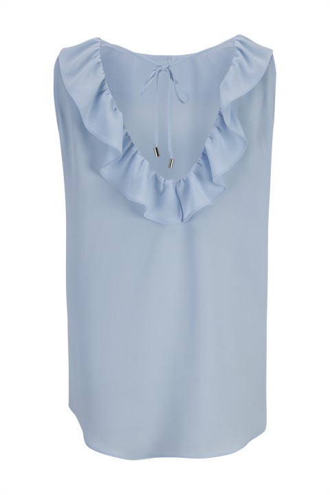 Top sem mangas com folho