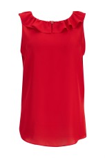 Sleeveless top with ruffle