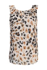 Sleeveless top with ruffle
