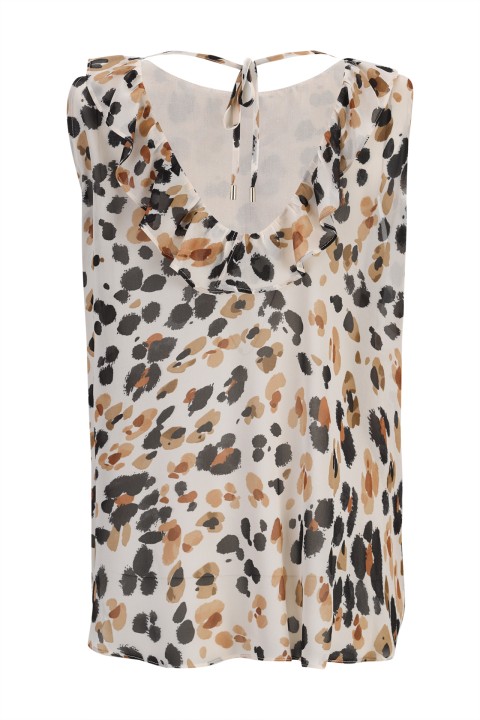 Top sem mangas com folho