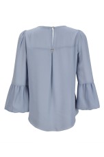 Round neck blouse with bubble cuffs 