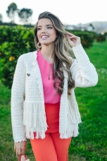 Chaqueta de punto con flecos