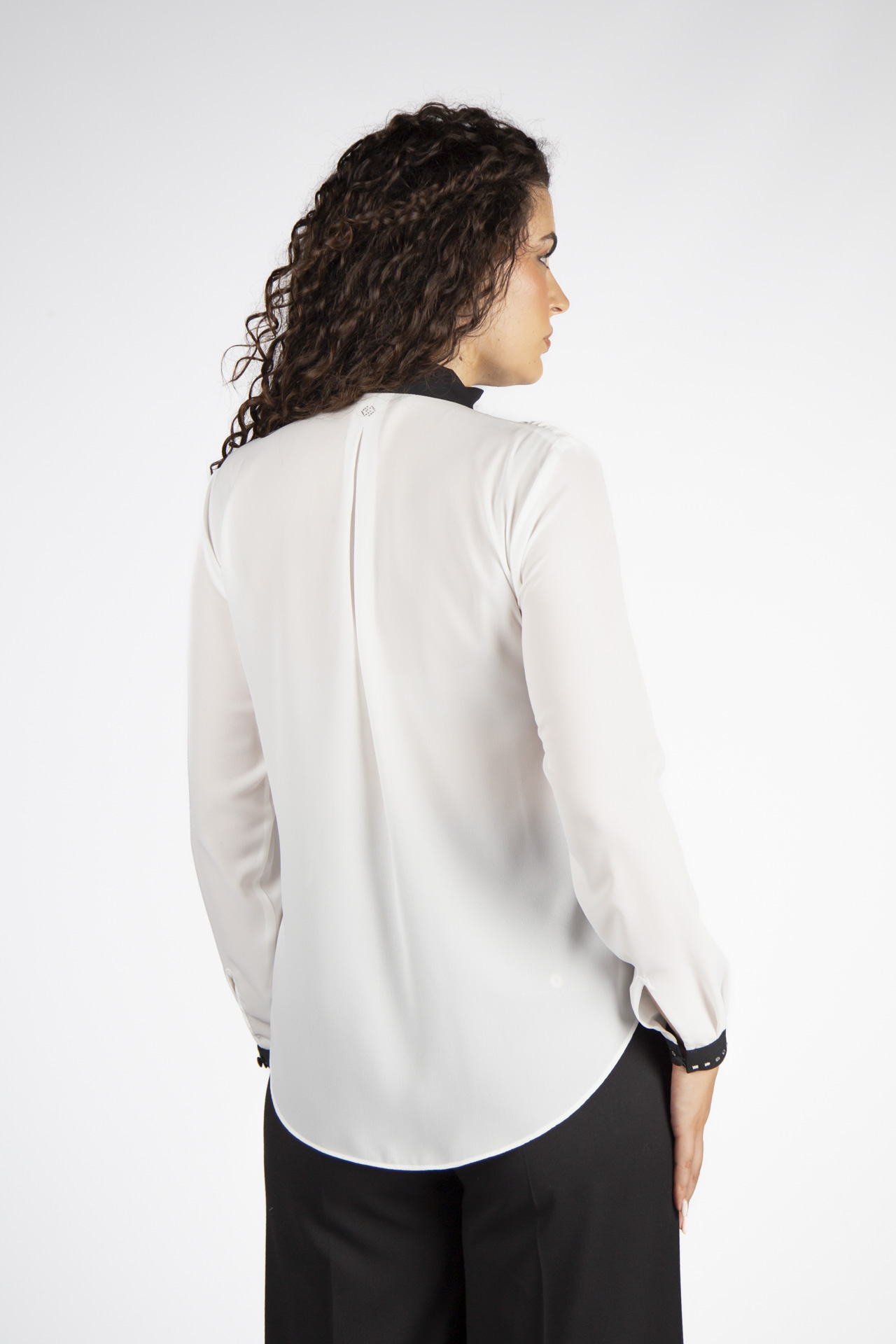 V-neck blouse with bow