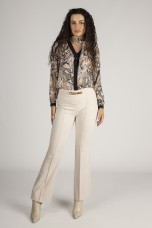 V-neck blouse with bow