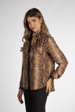 V-neck blouse with bow