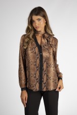 V-neck blouse with bow