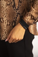 V-neck blouse with bow