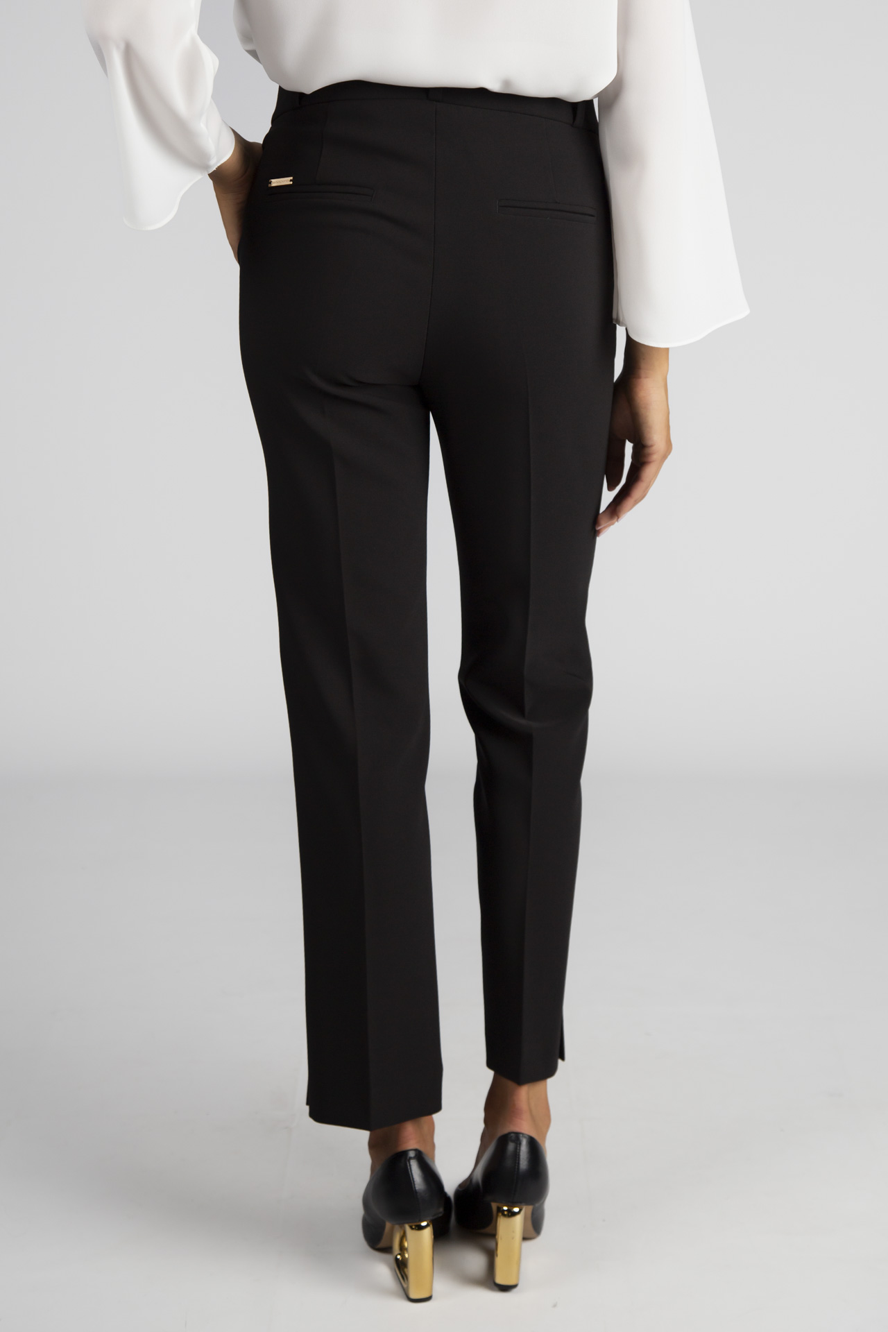 Asymmetrical waistband trousers