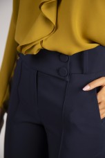 Asymmetrical waistband trousers