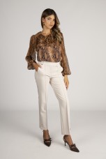 Asymmetrical waistband trousers