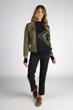 Mock-neck knitted jumper