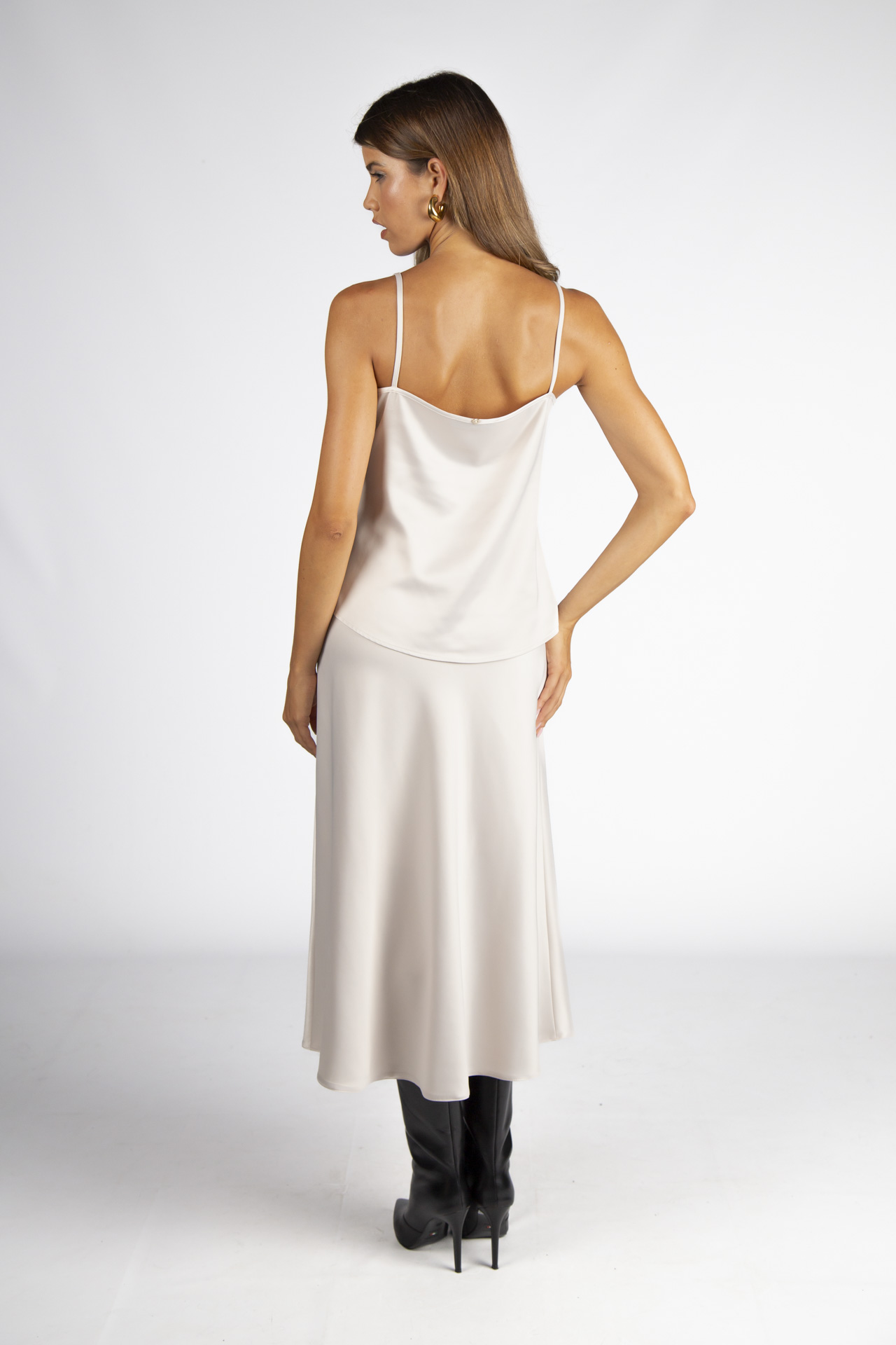 Top de gola drapeada