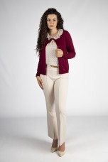 Blouse with 3-layer collar