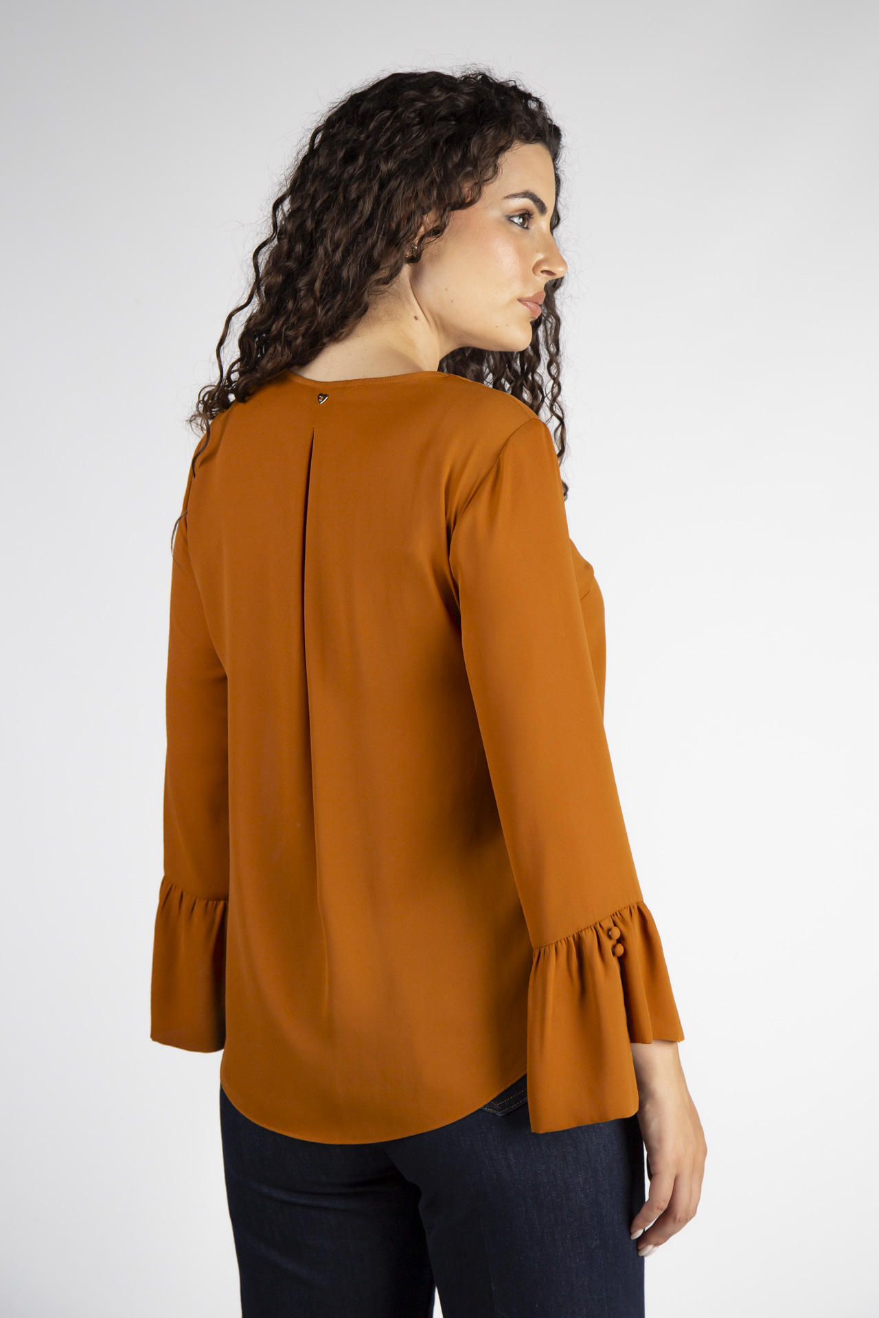 Covered buttons blouse