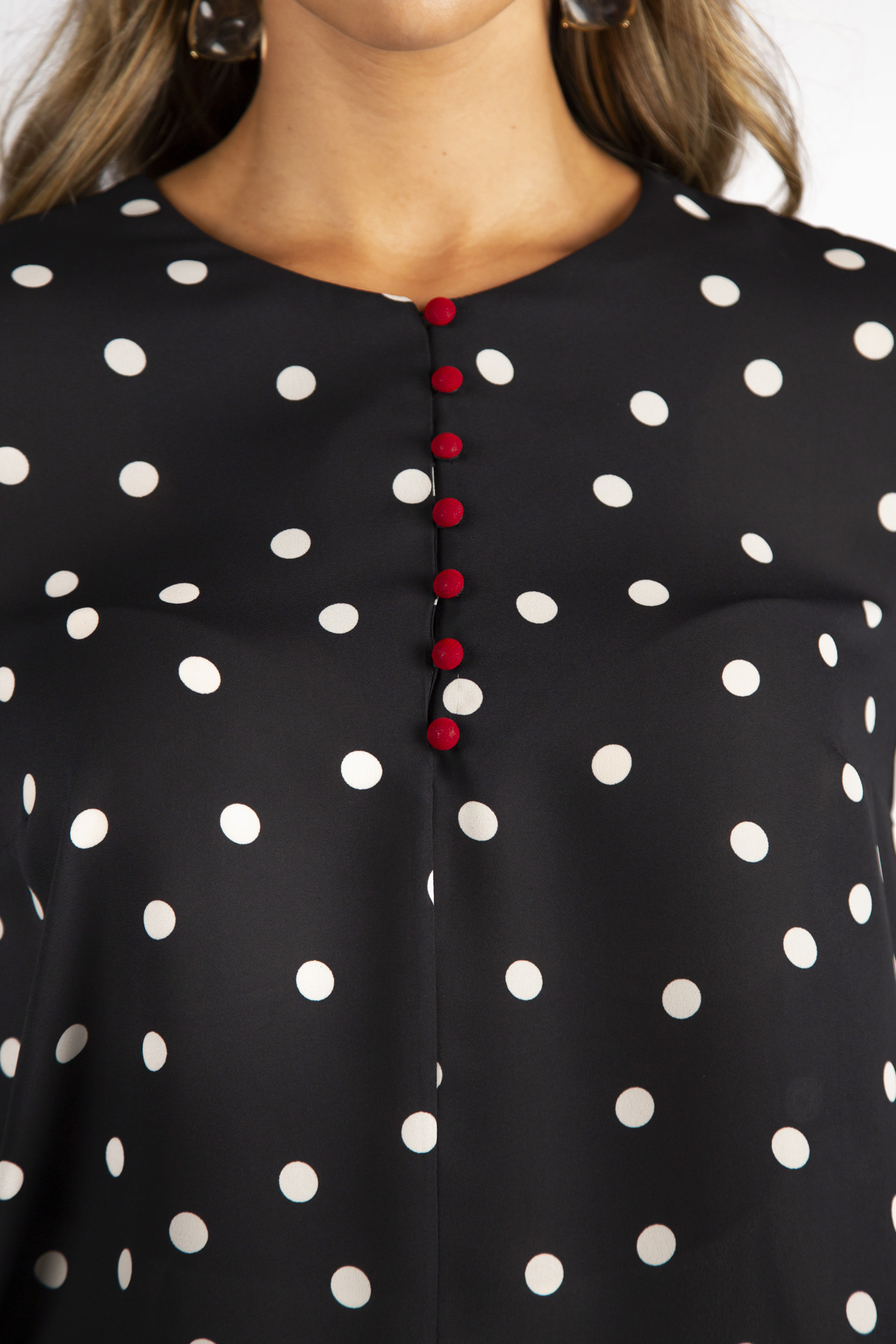 Covered buttons blouse