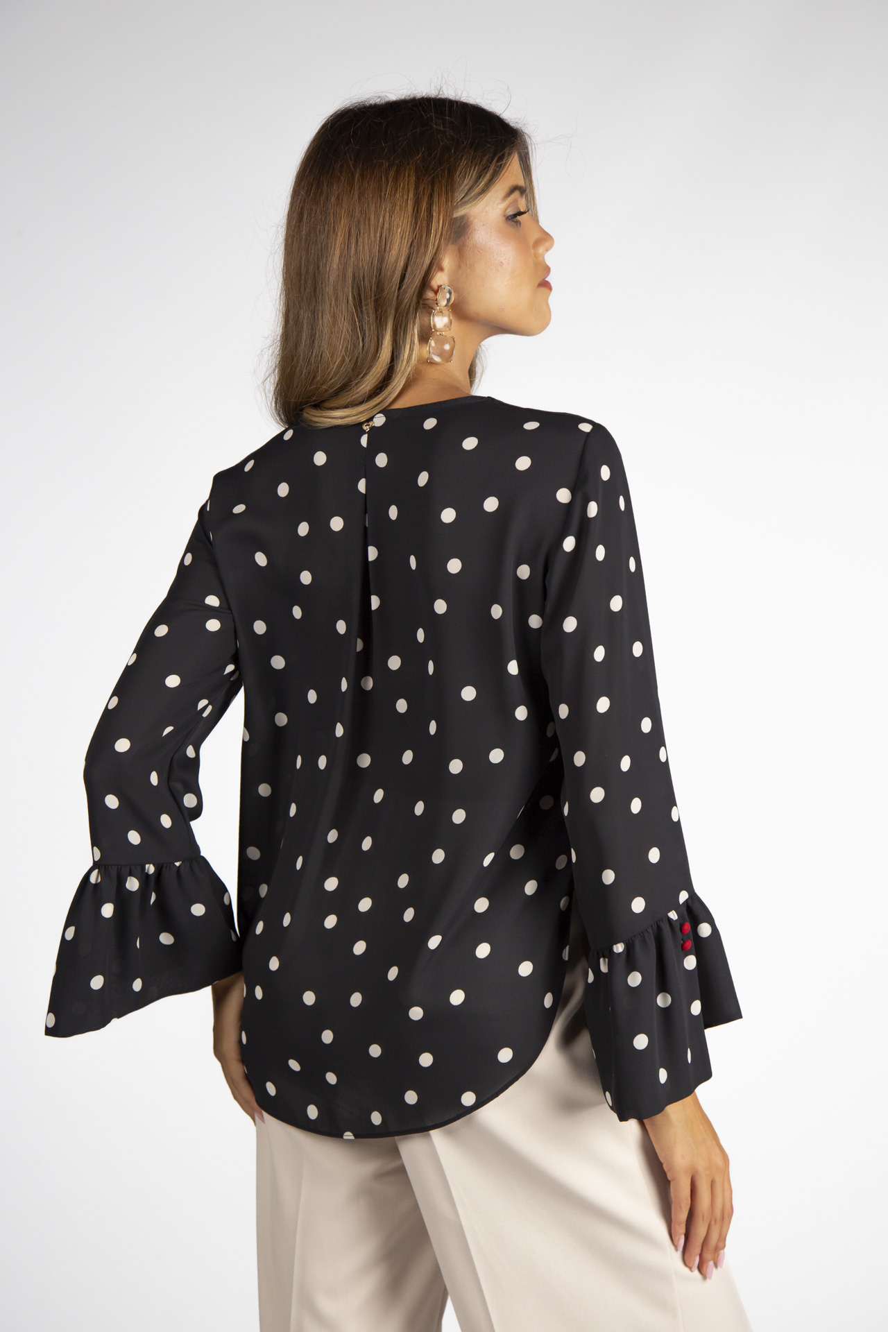 Covered buttons blouse