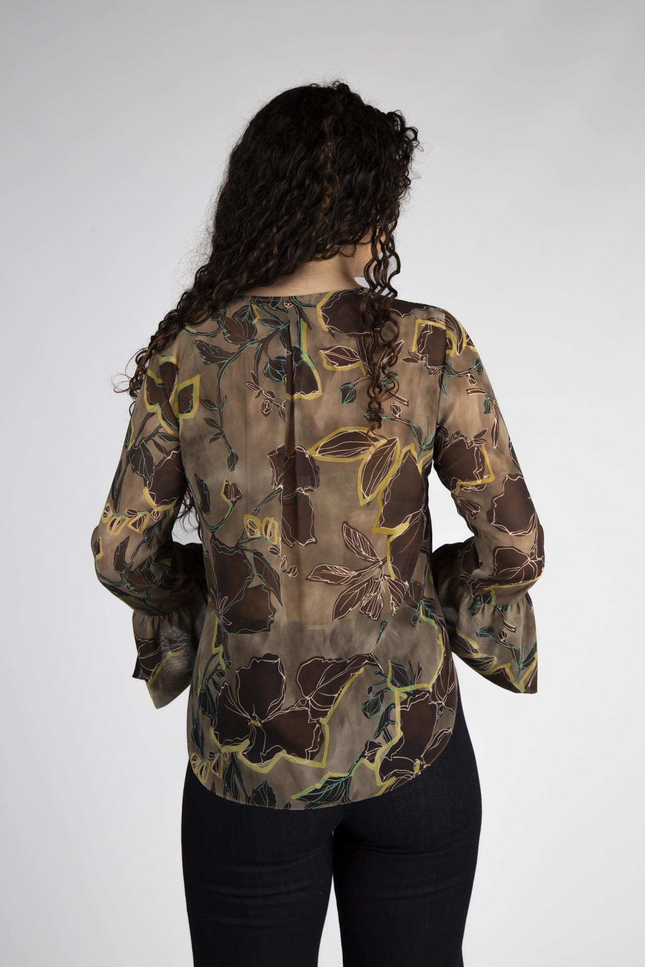 Covered buttons blouse