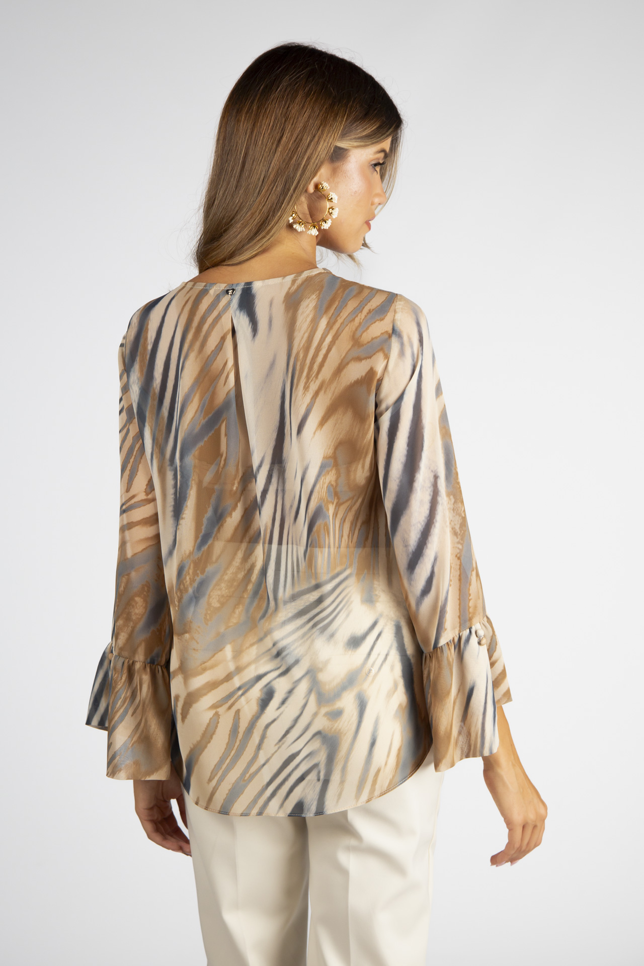 Covered buttons blouse