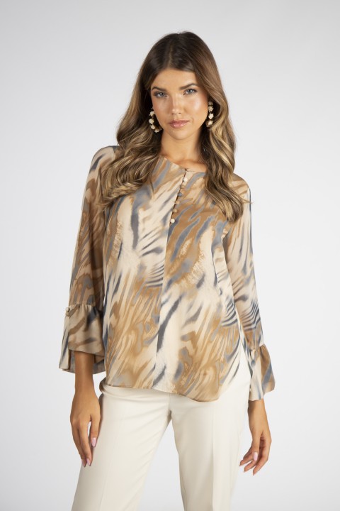 Covered buttons blouse
