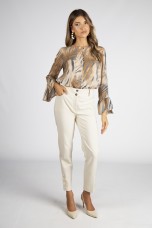 Covered buttons blouse