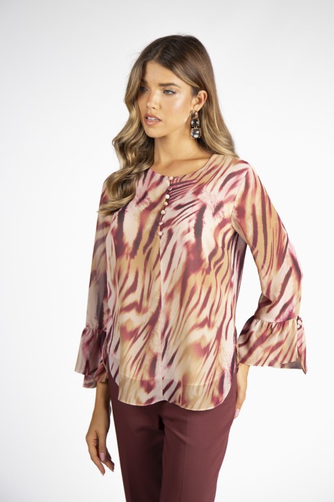 Covered buttons blouse