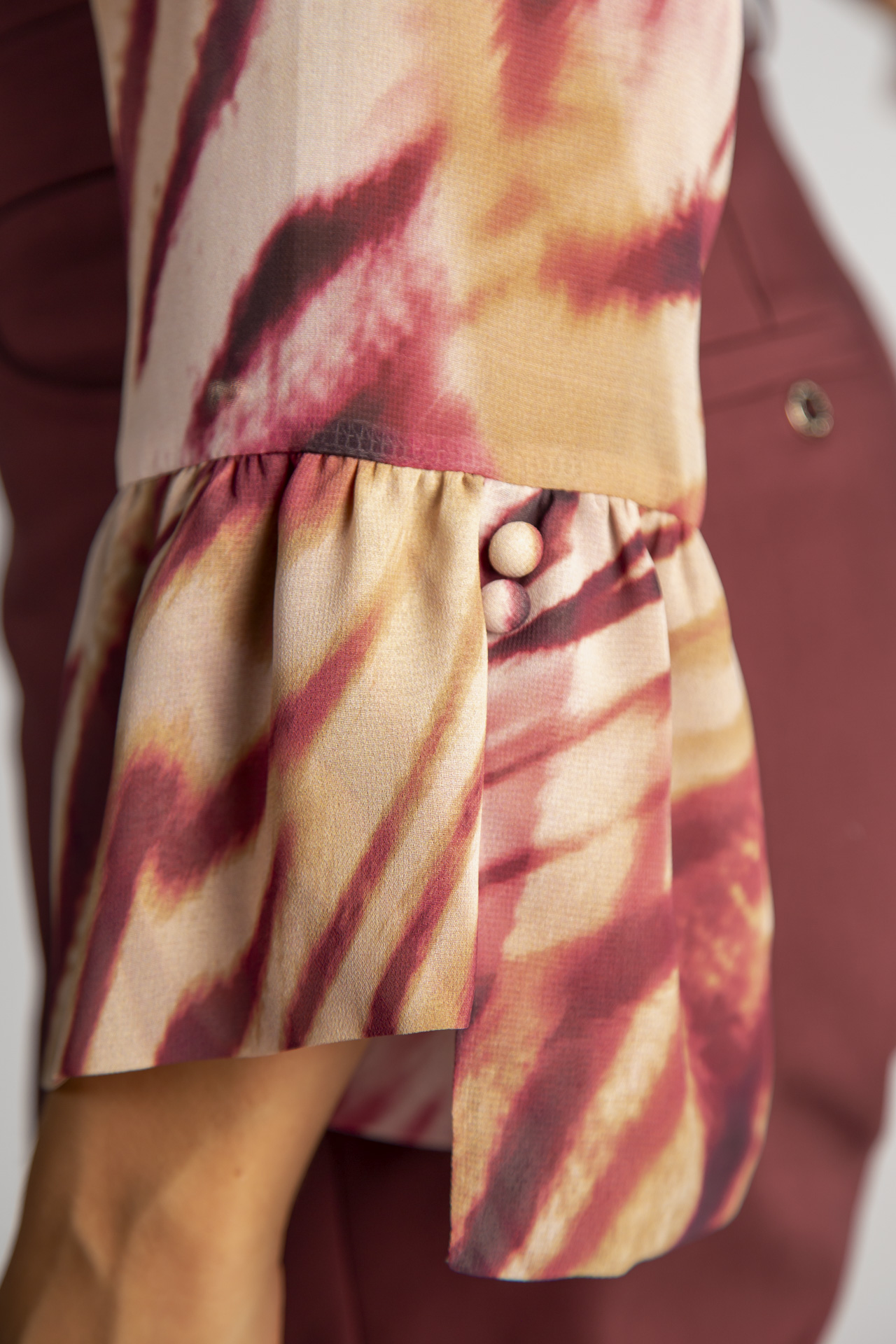 Covered buttons blouse