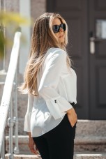 Covered buttons blouse