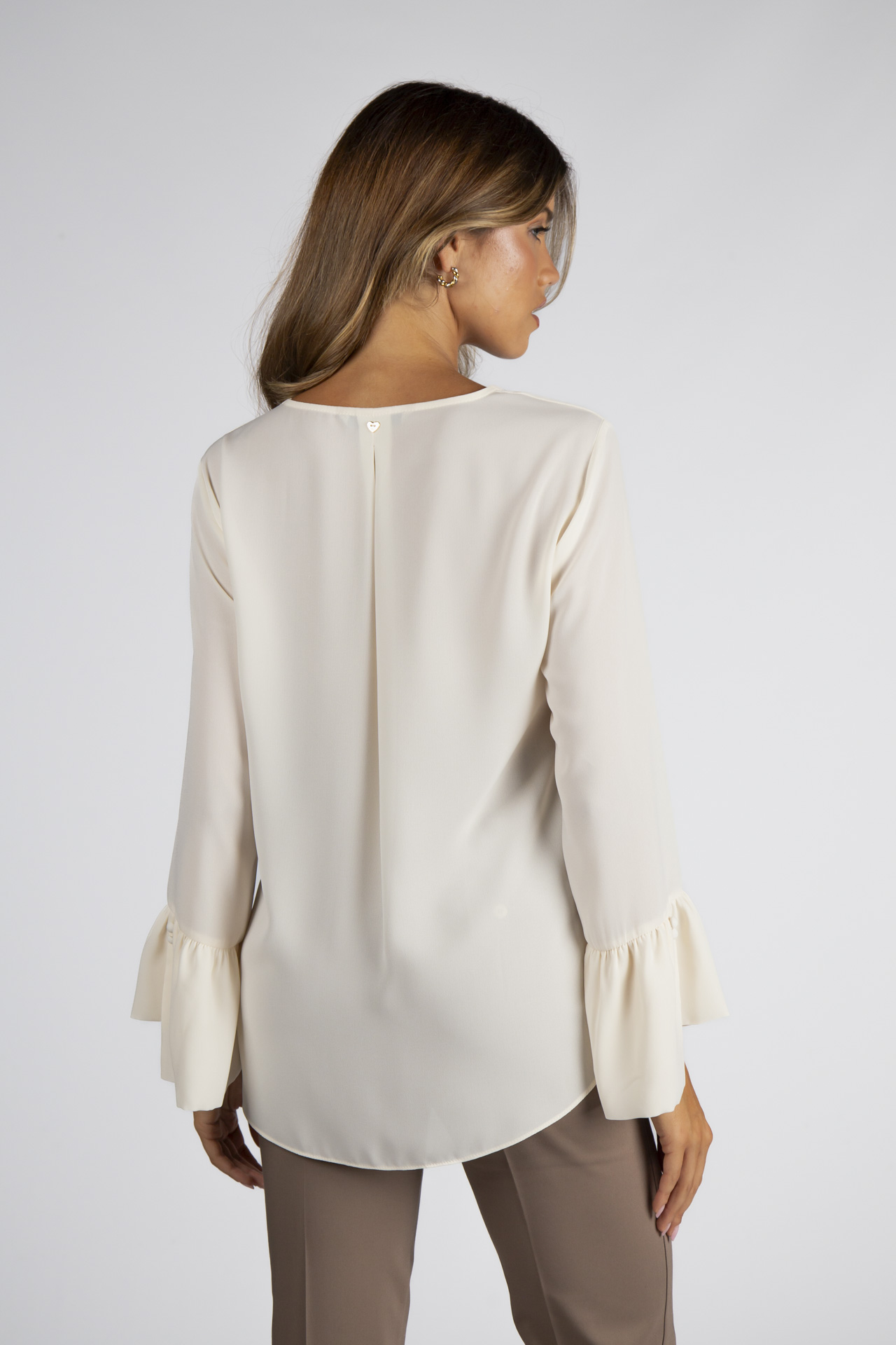 Covered buttons blouse