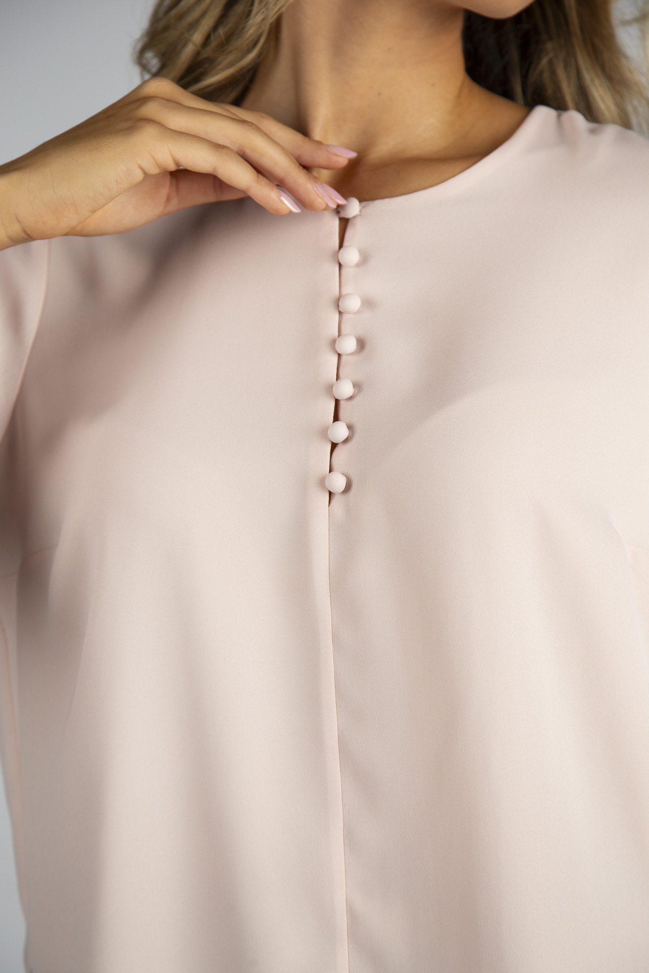 Covered buttons blouse