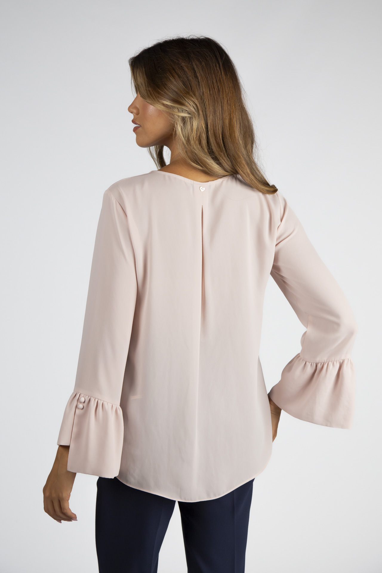 Covered buttons blouse