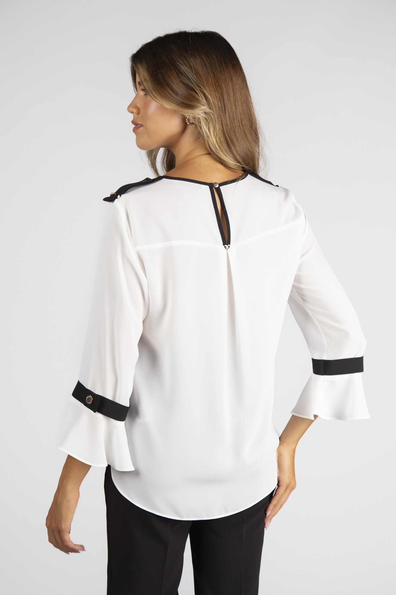 Shoulder patches blouse
