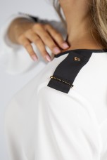 Shoulder patches blouse