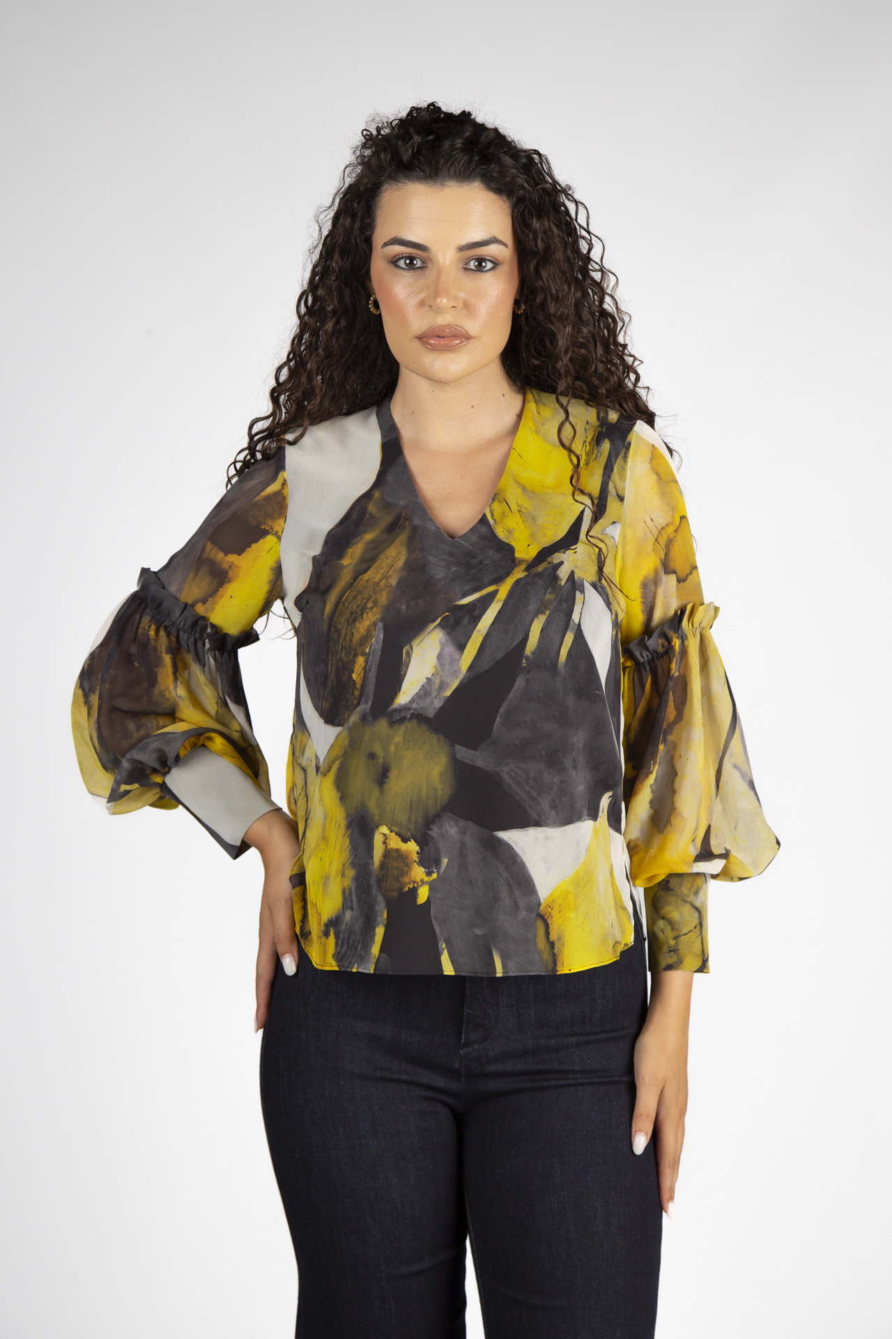 Balloon sleeve blouse