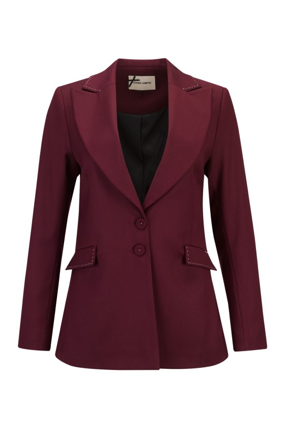Blazer pespontos em contraste