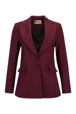 Contrasting topstitching detail blazer