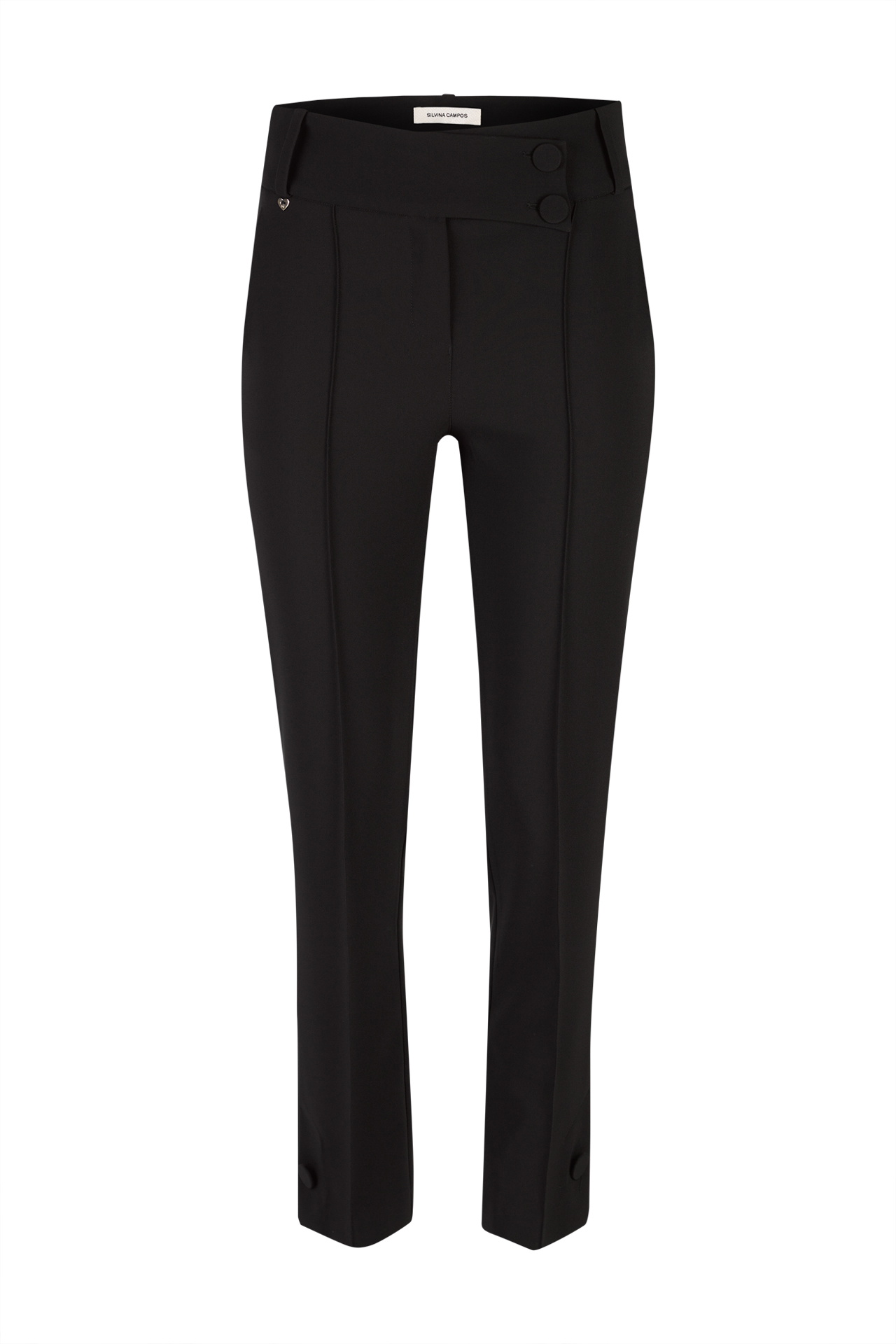 Asymmetrical waistband trousers