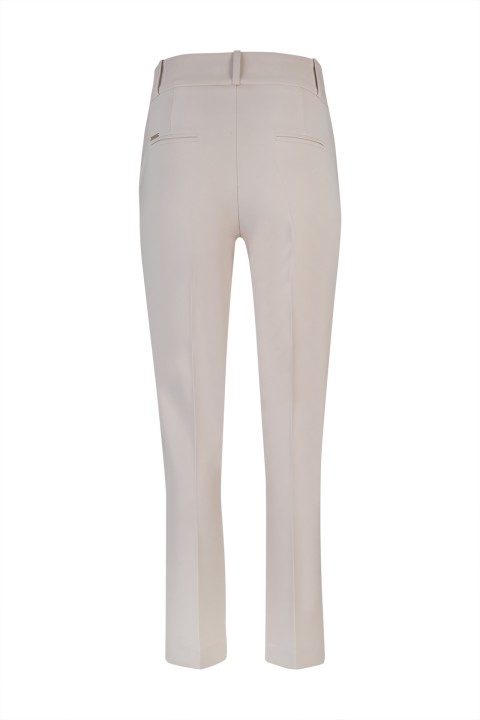 Asymmetrical waistband trousers