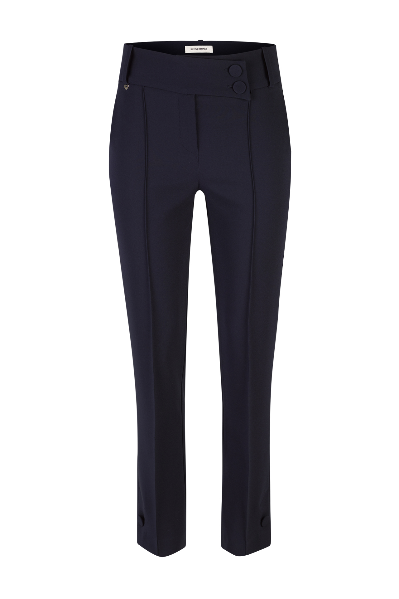 Asymmetrical waistband trousers