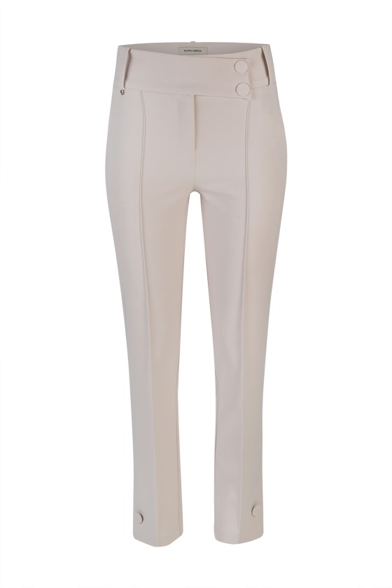 Asymmetrical waistband trousers