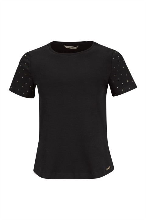 T-shirt brilhos nas mangas T-shirt brilhos nas mangas